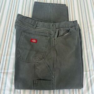 Dickies Pants Men 42x30 Green Carpenter WorkWear Canvas Baggy Y2K Olive